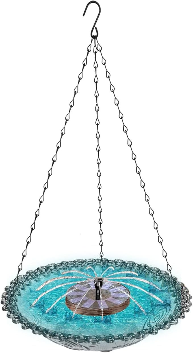 Large Capacity Outdoor Hanging Bird Feeder Water Fountain Attracts Wildlife ABS Construction Garden Decors Large Capacity Bird Feeding Bath Fountain