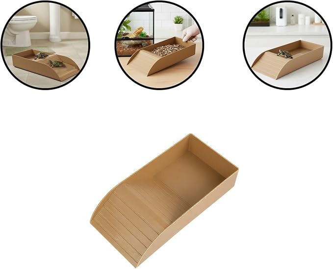 Reptile Bathing Tub with Non-Slip Surface and Entry Ramp for Easy Small Animal Soaking Container