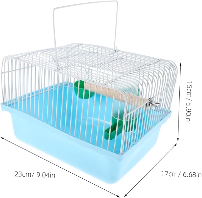 Portable Parakeet Carrier Cage: Small Bird Travel Cage with Water Dispenser Standing Perch and Food Tray for Parrots Conures Cockatiel and Lovebirds