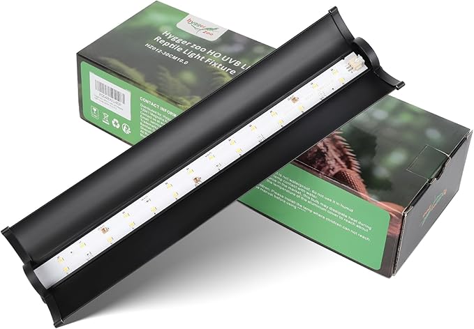 UVB Light for Reptiles, 10W HO LED UVB Reptile Light Fixture UVA UVB Lamp Bulb Terrarium Light for Bearded Dragon Turtle Snake Crested Gecko Chameleon, 12 Inch