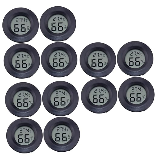 Milisten 12pcs Digital Humidity Reptile Pet Box Temp Humidity Reptile Pet Temperature Sensor