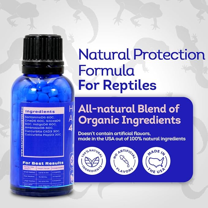 HealthyAnimals4Ever HA4E - Reptile Protection Formula - Defends Against Internal & External Health Threats - Supports Digestive Health & Vitality - Safe, Gentle Care - 300 Tablets