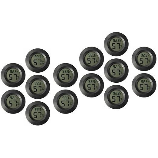 POPETPOP 14pcs Mini Digital Hygrometer Thermometer for Reptile Tanks Terrariums Accurate Humidity Measurement for Bearded Dragon Accessories Compact Lightweight Design