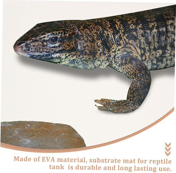 Toddmomy Reptile Carpet Mat for Terrarium Eva Substrate Bedding for Bearded Dragons Turtles Lizards and Geckos Easy to Clean Non- Reptile Cage Accessories