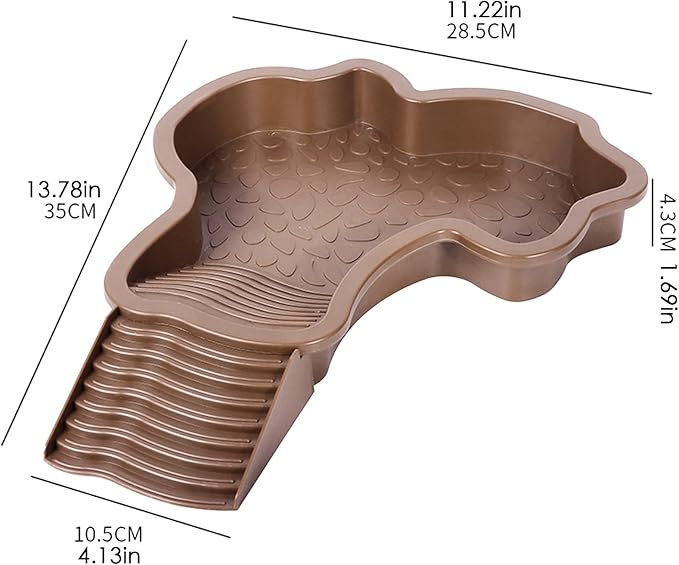 Pet Amphibian Basin – Turtle Bathing, Aquarium Climbing, Shower | Turtle Bathing for Reptiles, Aquatic Pets, Sunbathing, Swimming, and Outdoor or Indoor Relaxation