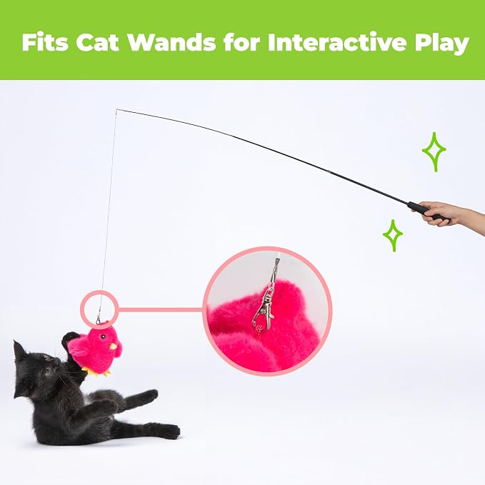 Best Pet Supplies Catify Interactive Flapping Cat Toy - Chick, Fuchsia - Image 8