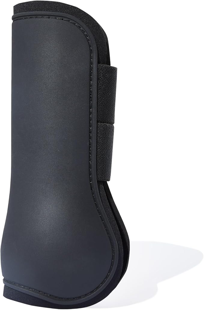 HORZE Adepto Open Front Tendon Boots | Durable Shell with Neoprene Lining - Black - Horse