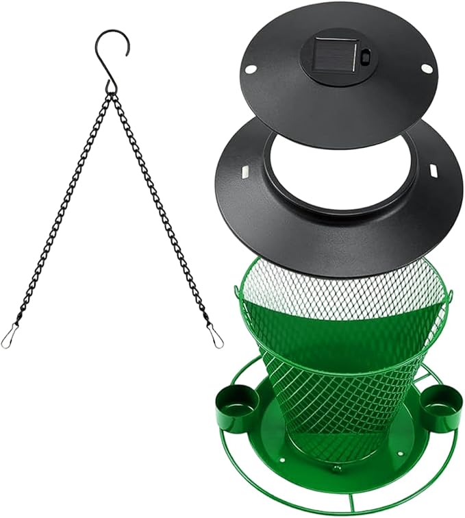 Garden Bird Feeder Weather Rain Protections Feeding Station with Water Bowl Hanging for Outdoor Wild