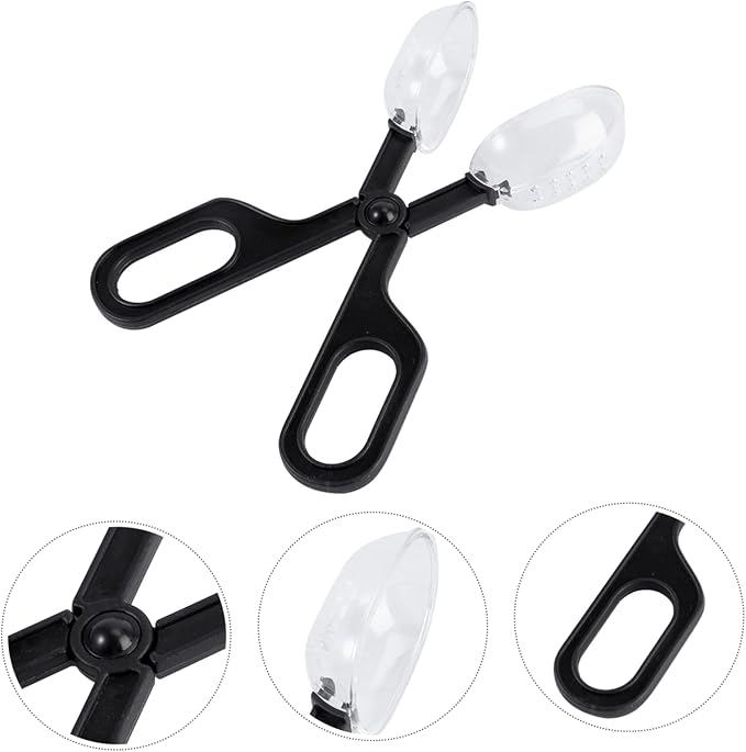 Mikikit 3pcs Reptile Feeding Clip Durable Cleaning Tool for Feeding Crickets Locusts More Comfortable Scissors Handle for Easy Use Pet Care Breeding