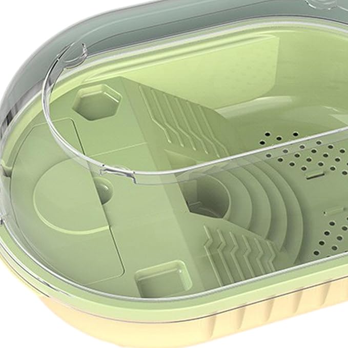 Turtle Tank Aquarium, Reptile Habitats Indoor Accessories, Pet Turtle Hermit Terrapin Reptile Tank Turtle Habitat with Lid, S