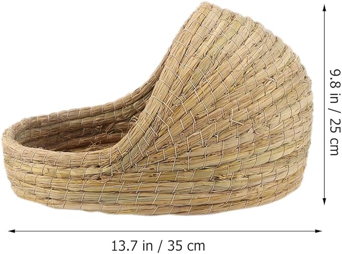 NOLITOY Rabbit Nest Rabbit Grass Bed Bedding House Bunny Grass Hamster Habitat Dwarf Hamster Cage Hamgers Mat Woven Mat Critter Cage Cava Bunny s Straw Chew