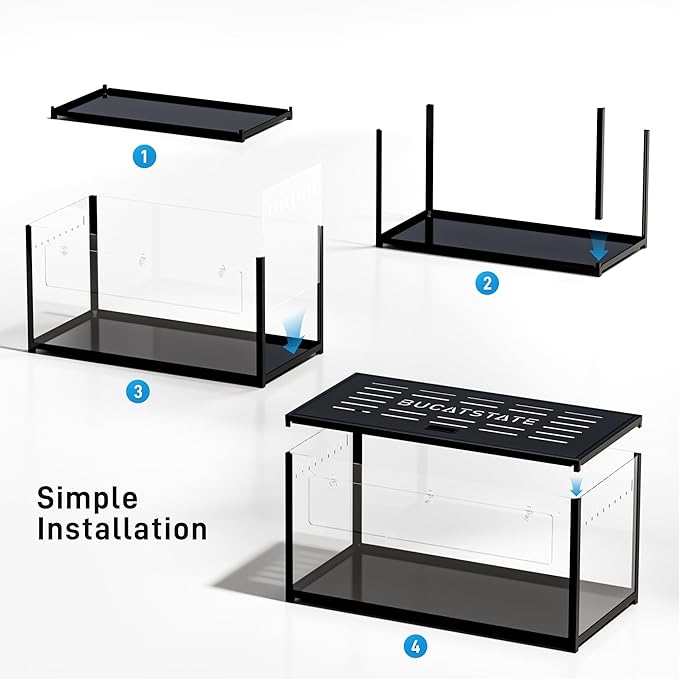 BUCATSTATE Hamster Cage Metal 2.0 - Large Hamster Enclosure Stackable with Top Access Easy Assemble 39.3L*19.7W*20.6H Inches Dwarf Syrian Hamster Tank for Gerbil, Mouse, Rat (774sq inch Black)