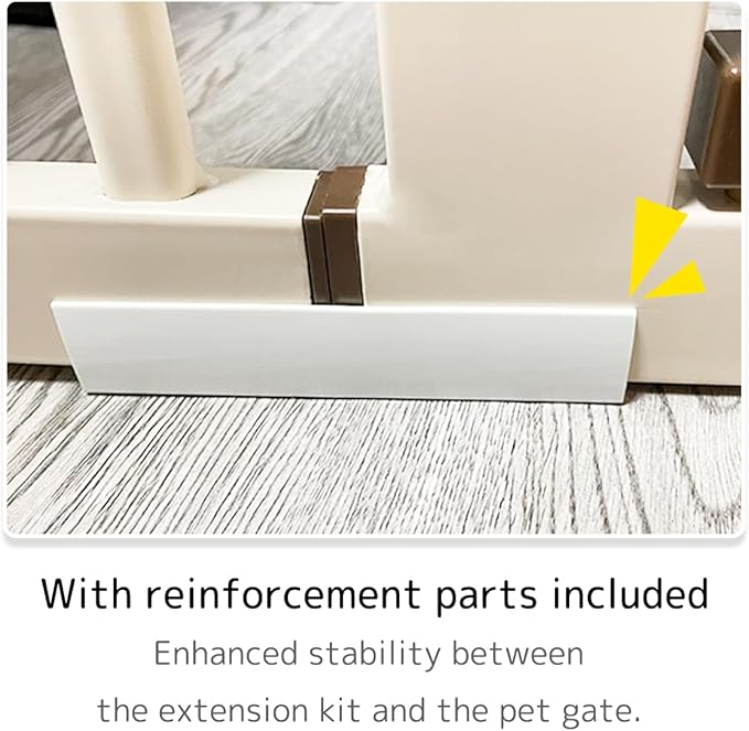 Lumizone Extra Tall Cat Gate Extension Kit 61.02" High Pressure Mounted 29.17" Extra Wide 1.37" Gap No Drilling Tall Pet Gate for Dogs (Cream, 61.02" H x 29.17" W, Extension)