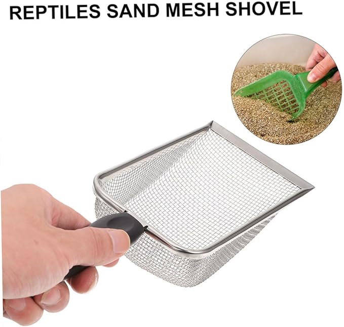 TOYANDONA 2pcs Portable Stainless Steel Reptile Shovels for Easy Substrate Cleanup Durable Household Scoopers for Tortoise Lizard and Scorpion Care
