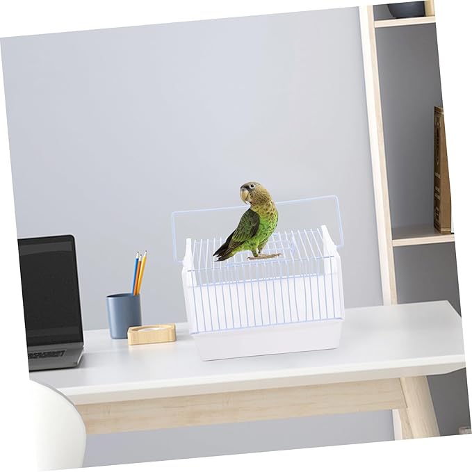Portable Small Bird Carrier Cage with Comfortable Handle Lightweight Metal Travel Cage for Parrots Parakeets and Small Pet Birds Breathable Design for Hiking Camping and Travel