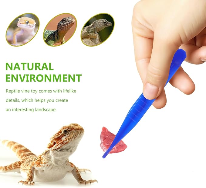 Garneck Reptile Feeding Clamp 6pcs Plastic Tweezers for Scorpion Lizard Snake Care