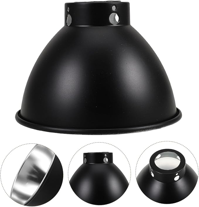 Toyvian Reptile Heat Lamp Cover Durable Metal Reflector for Enhanced Light and Heat Distribution Compatibility for Reptile Habitats Easy Installation and Maintenance