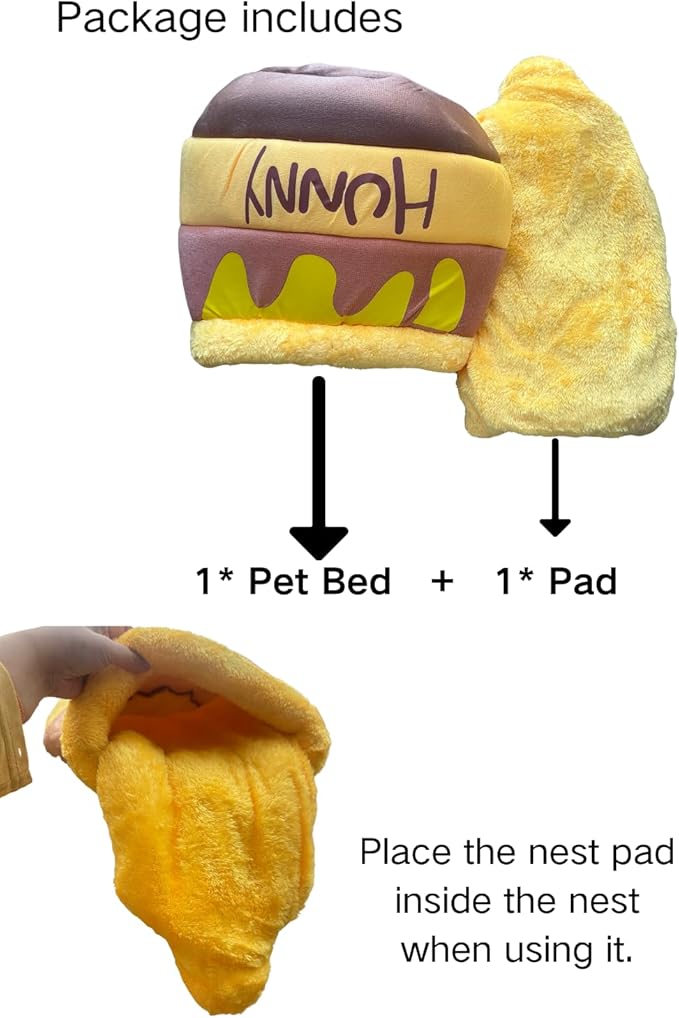 Rabbit Honeypot Bed House - Bunny Hideout Warm Fleece Cuddle Cup Snuggle Sack with Removable Cushion Guinea Pig Hideout Sleeping Cave for Rabbit Guinea Pig Ferret Chinchilla