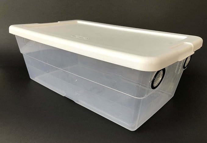 Vented Enclosure 6 Quart Vivarium Terrarium 4 Vent Container for Reptiles Isopods Set (Set of 2)