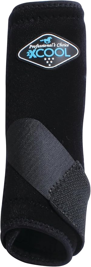Professional's Choice 2XCOOL Sports Medicine Horse Boots | Protective & Breathable Design for Ultimate Comfort, Durability & Cooling in Active Horses | 2 Pack Large Black
