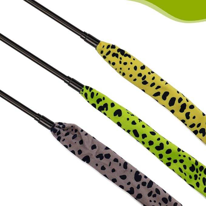 Interactive Cat Toy Wand with Catnip Mouse, Cat Teaser Wand Rainbow String for Bored Indoor Adult Cats and Kittens (3 Pack Snake) - Image 6