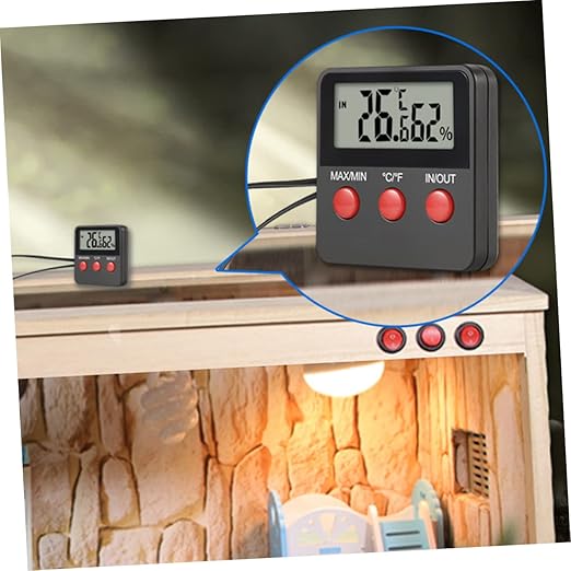 Holibanna 2sets Digital Hygrometer and Thermometer for Reptile Tanks Accurate Temperature and Humidity Measurement for Lizard and Snake Habitats Easy to Use and Durable