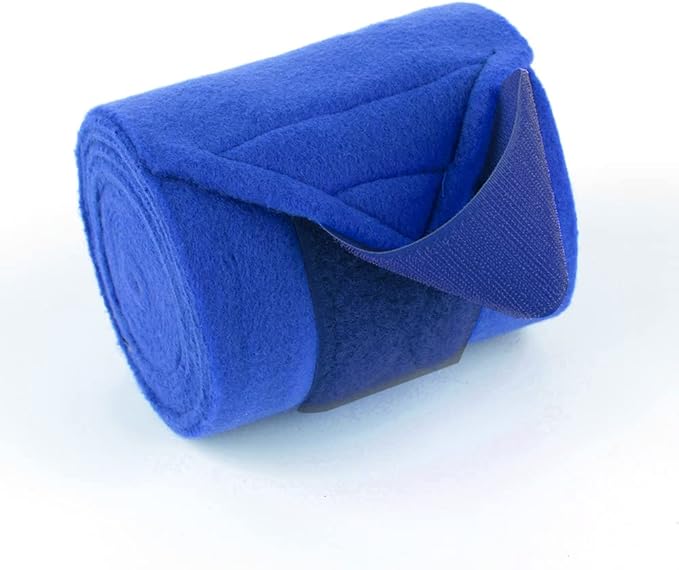 Horse Polo Wraps 2.5m Soft Fleece Polo Wraps Equestrian Leg Bandage Wrap Set of 4 Packs (Blue - 2.5m)