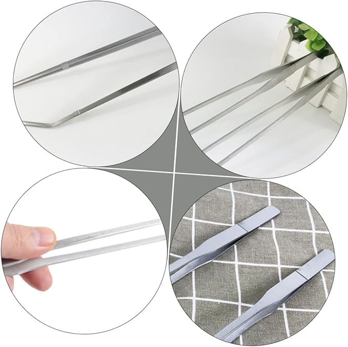 BESPORTBLE Stainless Pet Tweezer 2pcs Reptile Feeding Clip for Gecko Tank Accessories