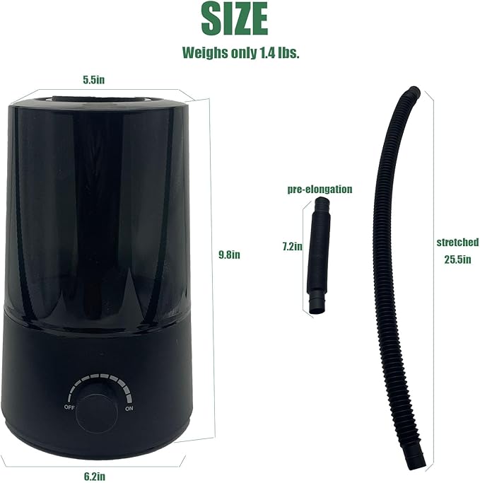 jzNchp-reptile humidifier fogger Dual Reptile Fogger & Plant Humidifier - 2.5L Tank Mister with Adjustable Nozzles, 11.8" H x 7" W for Reptile Tanks/Vivariums, Terrarium Plants Accessories