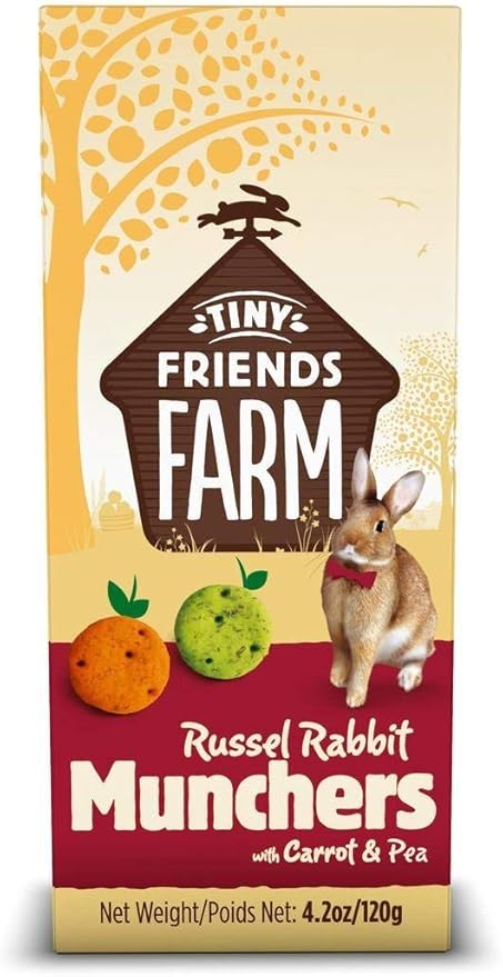 SupremePetfoods Tiny Friends Farm Russel Rabbit Munchers with Carrot & Leek 4.2 oz - Pack of 2