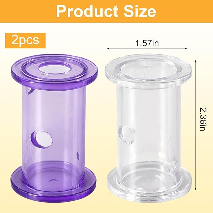 2Pcs Bearded Dragon Enrichment Tools, Bearded Dragon Accessories, Transparent Interactive Feeding Accessories for Reptile, for Beards Dragons and Other Small Reptile