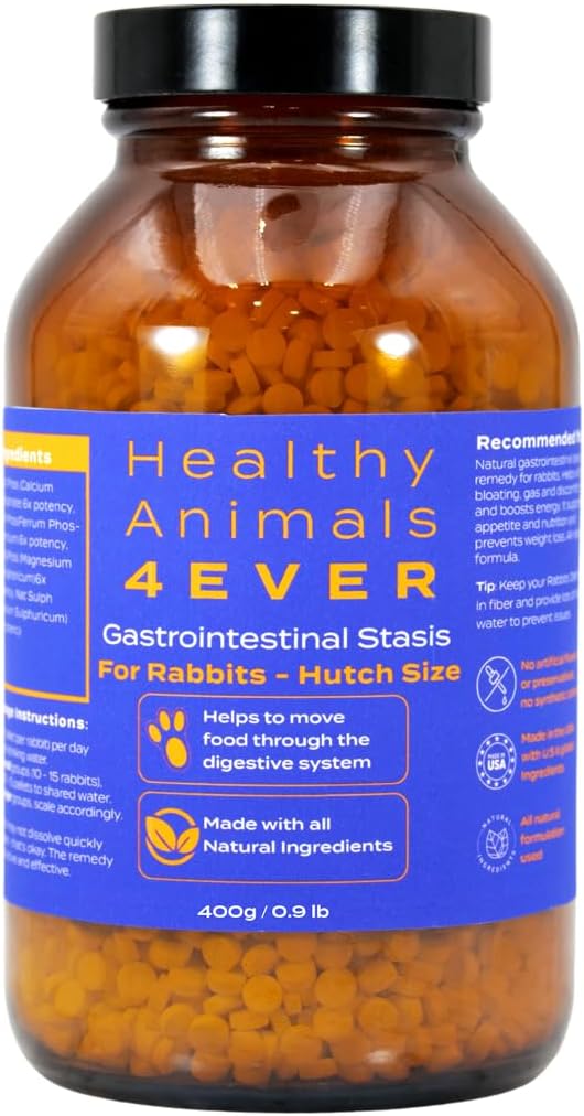 HA4E - Rabbit Gastrointestinal Stasis Treatment - Promotes Healthy Digestion & GI Stasis Relief -Natural Homeopathic Digestive Health Tablets - Pellets, Hutch Size (Extra Large)