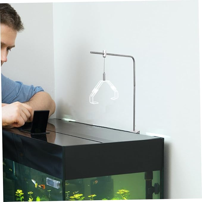 Abaodam 2pcs Aquarium Lamp Hanger Clip Stable Support for Fish Tank Reptile Terrarium Secure Fixation Light Holder Quick Attachment Precision