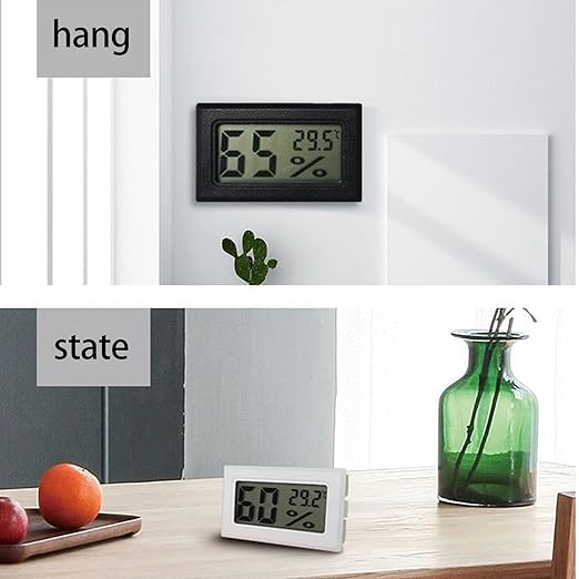 6 Pack Digital Hygrometer Indoor Thermometers Humidity Gauges Meter for Reptiles Jars and Fridge Temperature Monitors