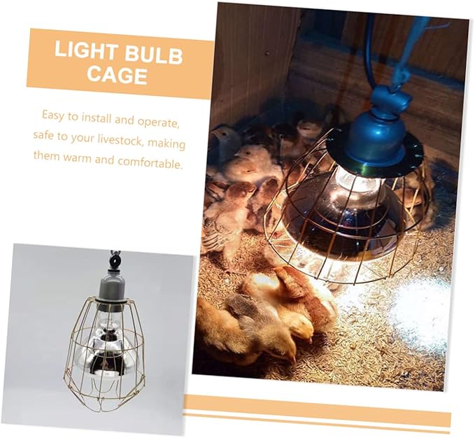 LIOOBO 3pcs Wear-Resistant Heating Bulb Cages for Reptiles and Livestock Safe Light Covers with Anti-Scald Design for Chickens and Animals