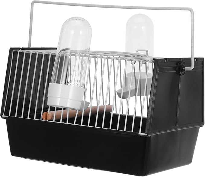 Happyyami 1pc Handheld Parrot Cage Portable Birds Transport Carrier Handle for Travel Outdoor Use and Vet Visits for Small Birds Like Lovebirds and Cockatiels