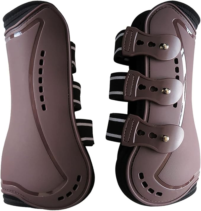 Horse Boots Open Front Jumping Tendon Sport Boots, Hind Fetlock Boots, Secure Leg Protection, Classic Breathable Equine Supplies, Set of 4