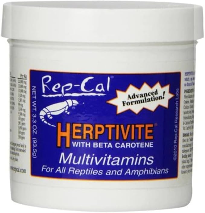 Rep-Cal Herptivite with Beta Carotene Multivitamins 3.3 oz - Pack of 3