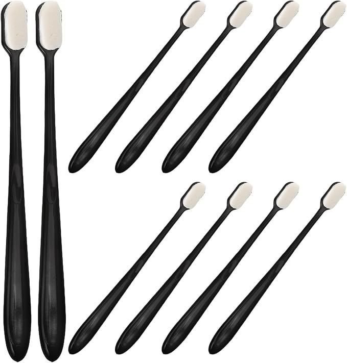 Gadpiparty 10pcs Turtle Shell Cleaning Brushes for Pets, Soft Bristle Scrubbers for Tortoise Shell Maintenance and Aquarium Cleaning, Black Flat Head Brushes for Reptile Health