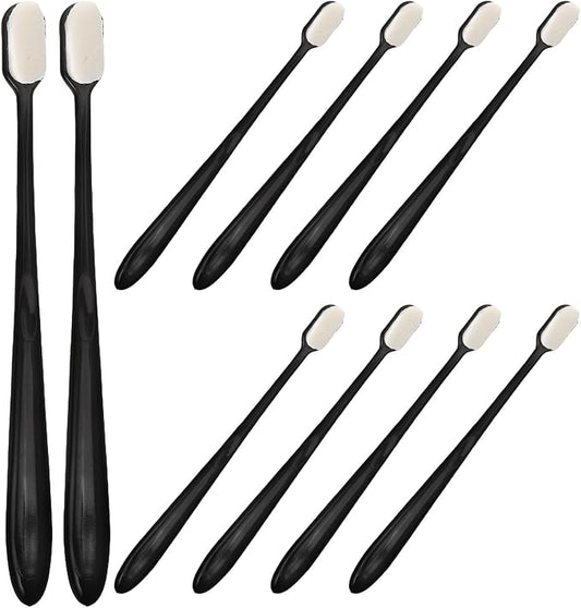 Gadpiparty 10pcs Turtle Shell Cleaning Brushes for Pets, Soft Bristle Scrubbers for Tortoise Shell Maintenance and Aquarium Cleaning, Black Flat Head Brushes for Reptile Health