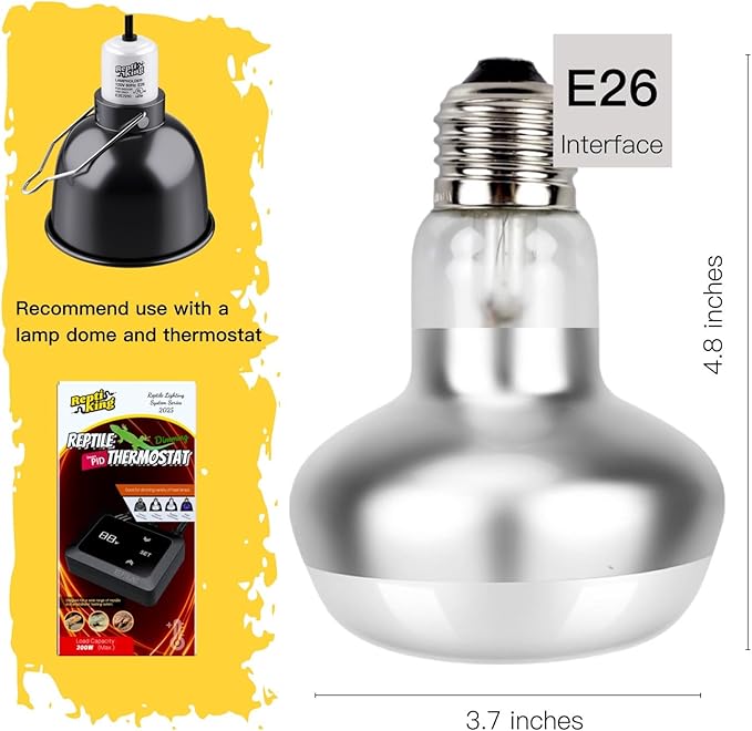 Basking Light for Reptiles, 2-Pack 100W Upgraded Intense Basking Spot, Reptile Heat Bulb Light, UVA Heat Lamp Bulbs for Bearded Dragon Turtle Chicken