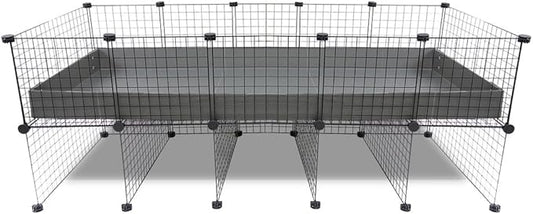 GuineaDad Piggy Condo – Premium C&C Cage with Pillars for Guinea Pigs & Small Animals with Coroplast Base | Acrylic and C&C Grids for Small Pets (C&C Grids, XL (29" x 73.5" x 28.5"))