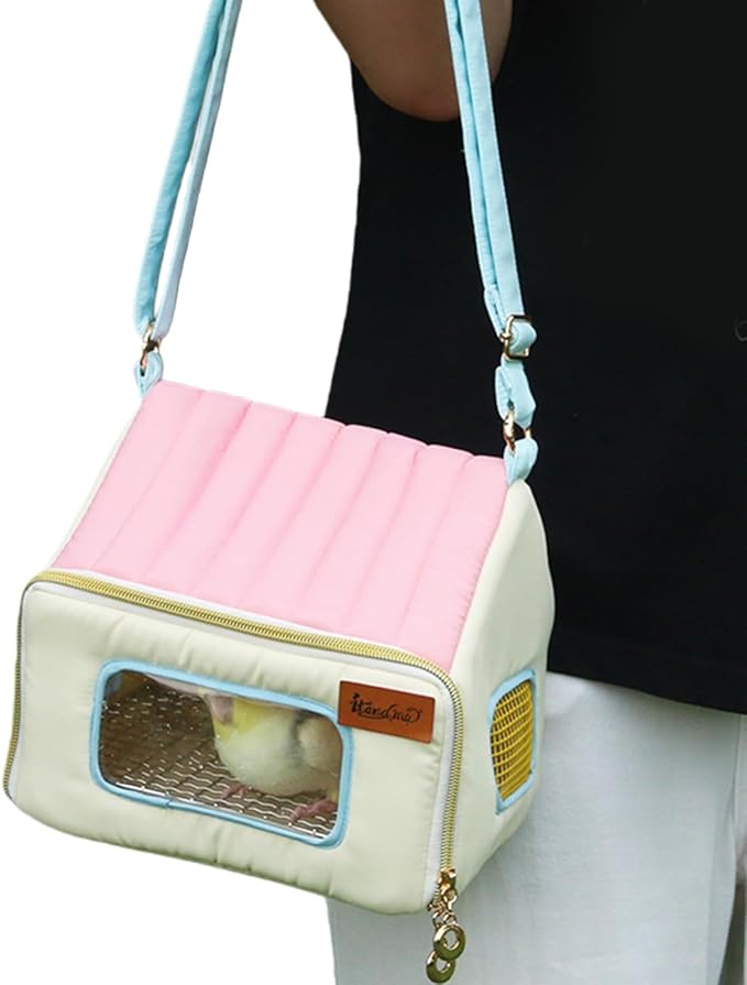 Portable Bird Carrier Bag with Stainless Tray | Warm, Breathable Pet Travel Cage for Birds, Pigeons, and Small Animals, Ideal for Home, Office, Road Trips, Vehicles, Daily Indoor and Outdoor Use