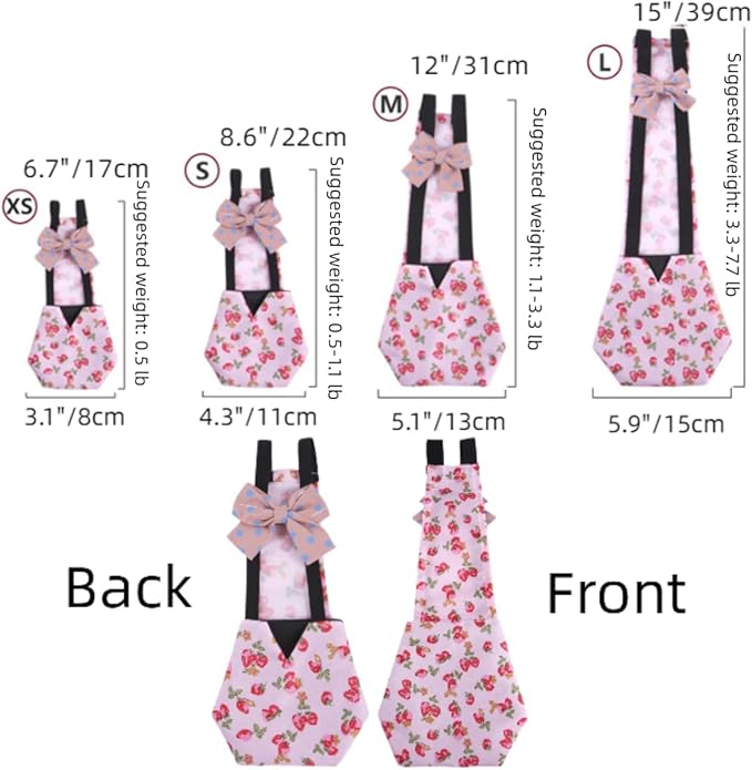 MANON ROSA Chicken Diapers Bantam Hens - Reusable 6-Piece Set with Bow Ties Poultry Nappies Washable Waterproof for Geese Pet Ducks Silkie (6D XS)