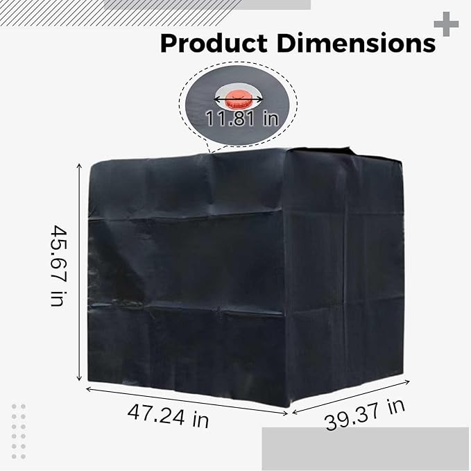 Tank Cover 1000L, 120 X 116 X 100 Cm/47.2 X 45.7 X 39.4 In, Waterproof, Dustproof, Rainproof, Thermal Insulation, Privacy Protection; For Water Tanks