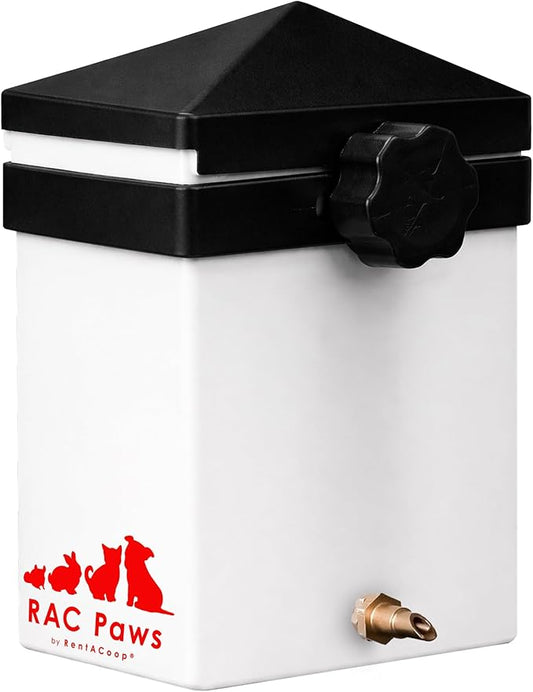 RentACoop 64oz (2 Liter) Small Animal Drinker with Sliding Lid and No-Drip Brass Nozzle - Suitable for Small Pets, Bunnies, Hamsters, Guinea Pigs, Hedgehogs, Rabbits, Chinchillas, Mice and Rats