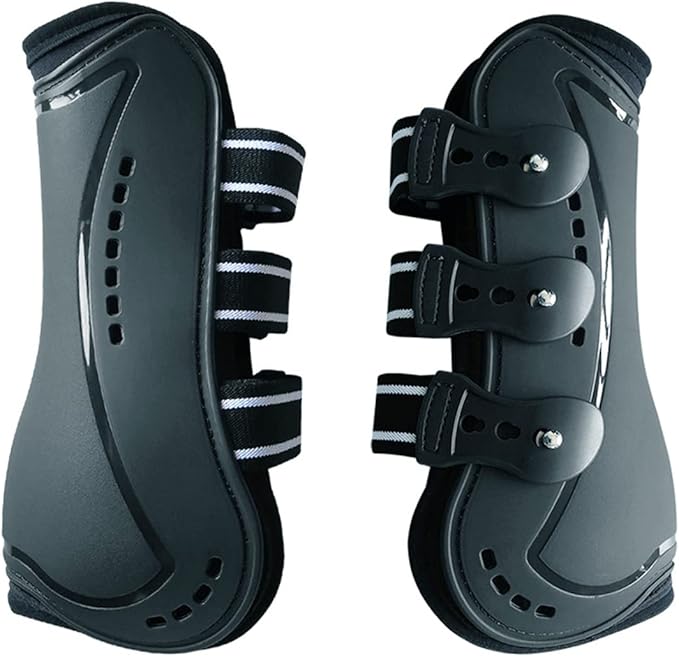Horse Boots Open Front Jumping Tendon Sport Boots, Hind Fetlock Boots, Secure Leg Protection, Classic Breathable Equine Supplies, Set of 4