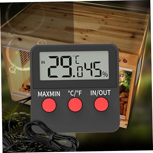 Holibanna 2sets Digital Hygrometer and Thermometer for Reptile Tanks Accurate Temperature and Humidity Measurement for Lizard and Snake Habitats Easy to Use and Durable