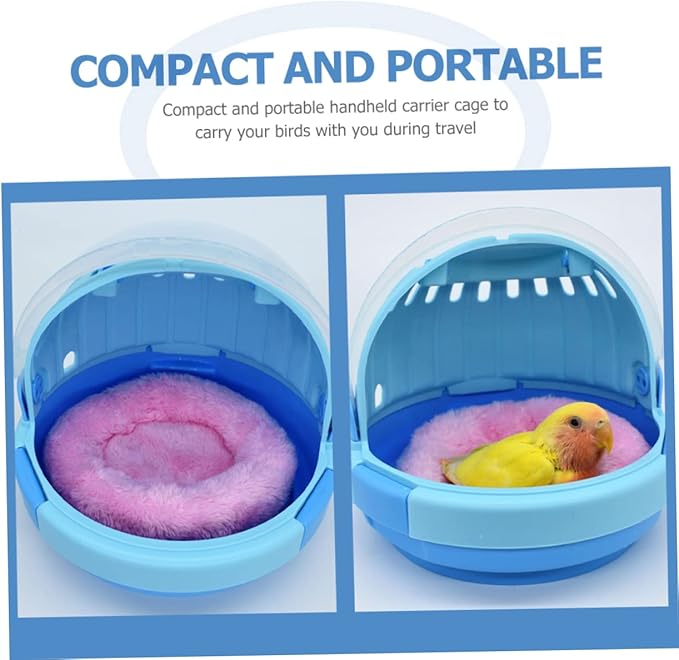 Portable Parrot Travel Carrier Lightweight Handheld Bird Cage Breathable Design for Pets Compact and Transparent for Outdoor Scenery Viewing