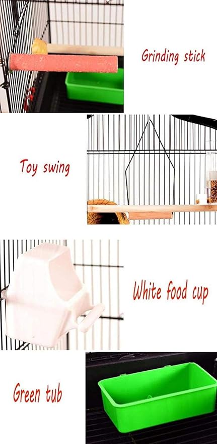 Large Black Metal Bird Cages Parrot House Finch Perch with Tray Complete Accessories Flower Shop Decoration,